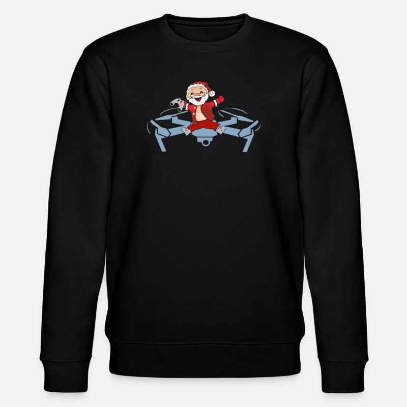 Weihnachtsmann auf Drohne Abenteuer - Stanley/Stella Unisex Bio-Sweatshirt CHANGER - Schwarz