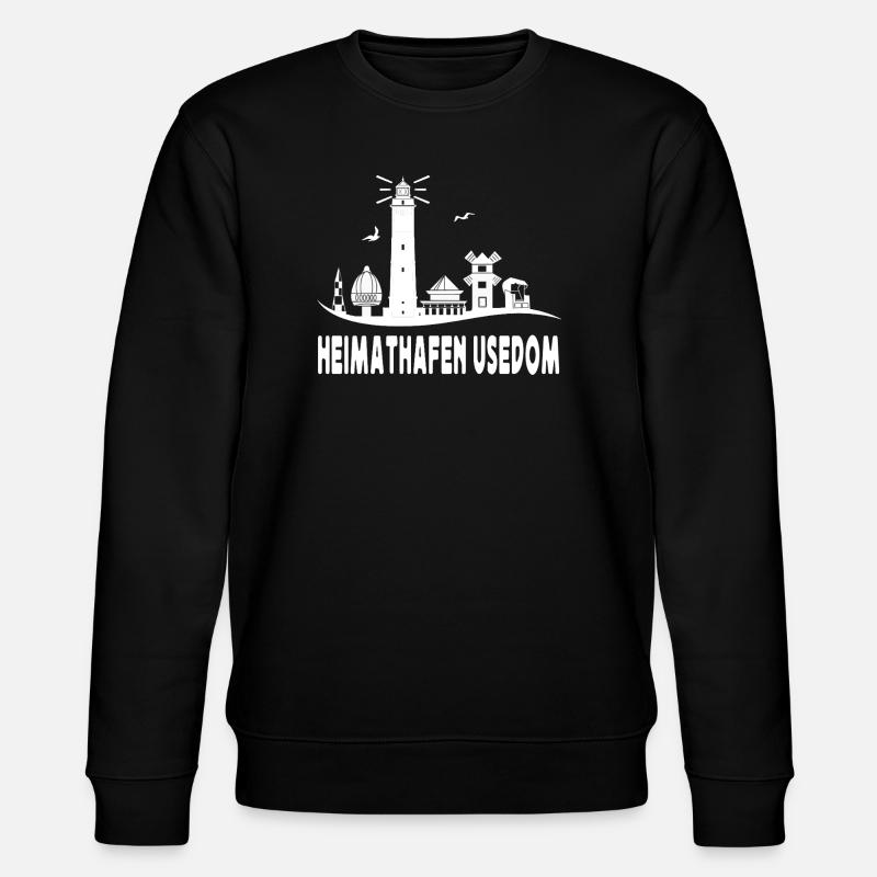 Heimat Hafen Usedom Silhouette - Stanley/Stella Unisex Bio-Sweatshirt CHANGER  - Schwarz