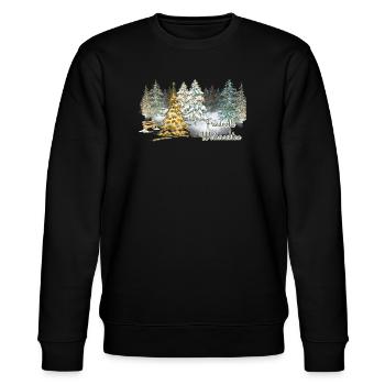 Friedvolle Weihnachten im Winterwald im Advent - Stanley/Stella Unisex Bio-Sweatshirt CHANGER  - Schwarz - Vorne - Nik (191cm) & Marisol (170cm)