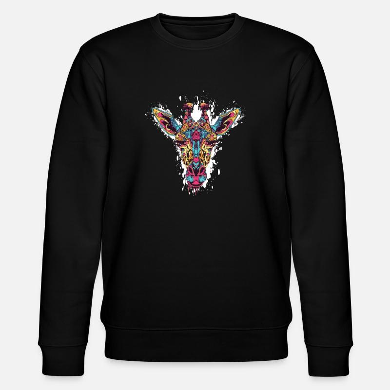 Kaléidoscope Tête de Girafe - Sweat bio CHANGER Stanley/Stella Unisexe - noir