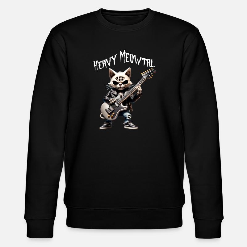 Cat Rocker with Guitar - Stanley/Stella CHANGER Unisex Organic Sweatshirt - black