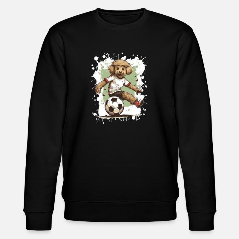 Pudel Hund Fussball Team - Stanley/Stella Unisex Bio-Sweatshirt CHANGER  - Schwarz