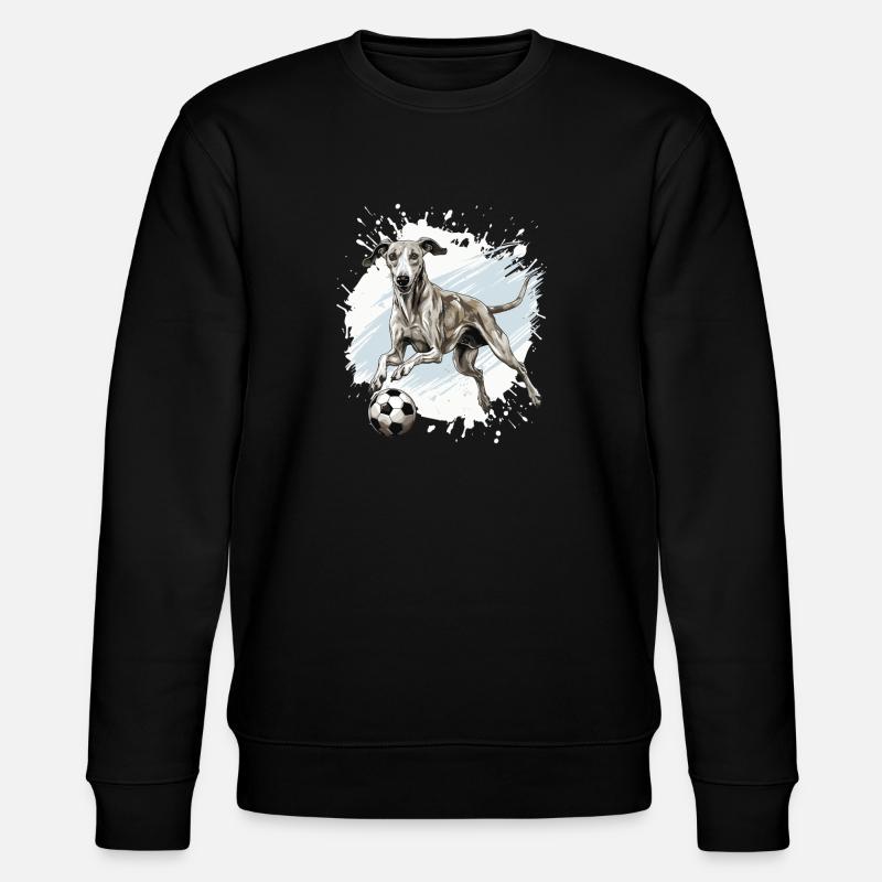 Greyhound Hund Fussball Team - Stanley/Stella Unisex Bio-Sweatshirt CHANGER  - Schwarz