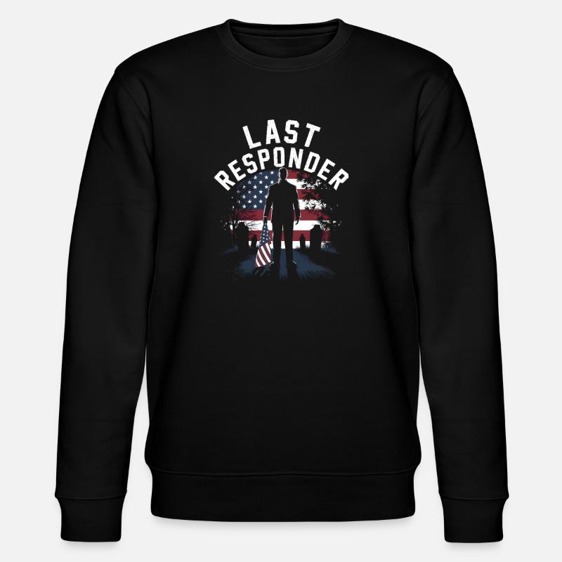 Drapeau hommage au dernier répondant - Sweat bio CHANGER Stanley/Stella Unisexe - noir
