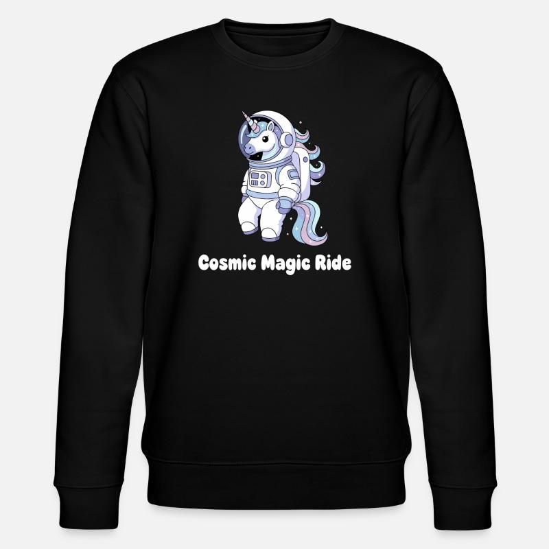 Kosmische Einhorn Raumfahrt - Stanley/Stella Unisex Bio-Sweatshirt CHANGER  - Schwarz