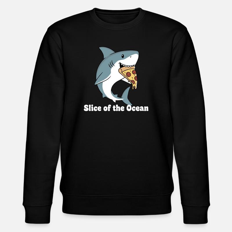 Shark bites pizza - Stanley/Stella CHANGER Unisex Organic Sweatshirt - black