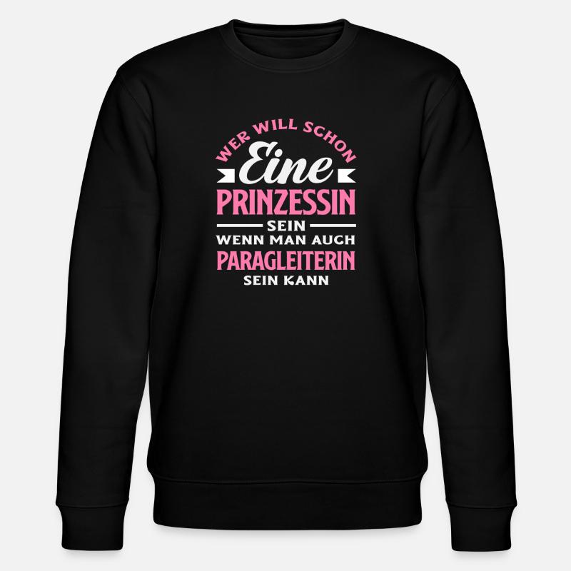 Prinzessin Gleitschirm Abenteuer Paragliding - Stanley/Stella Unisex Bio-Sweatshirt CHANGER  - Schwarz