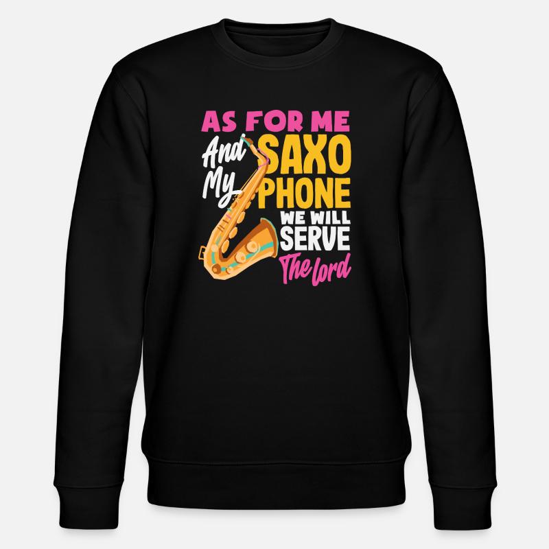 Saxofon - Stanley/Stella Unisex Bio-Sweatshirt CHANGER  - Schwarz