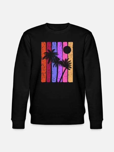 Tropical Sunset Stripes - Stanley/Stella CHANGER Unisex Organic Sweatshirt - black