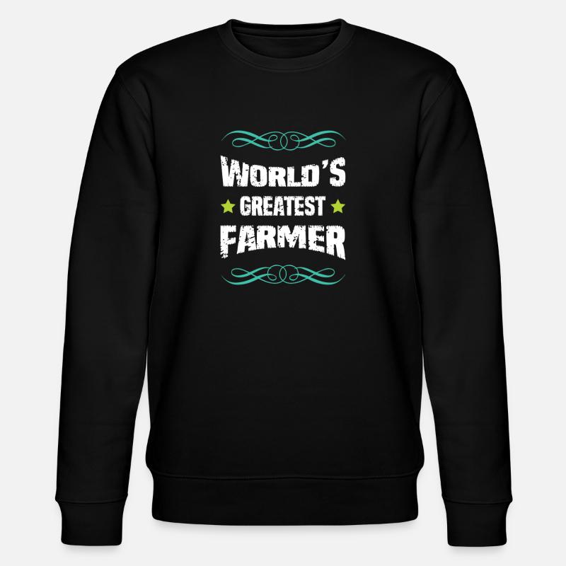 Weltbester Farmer – Shirt - Stanley/Stella Unisex Bio-Sweatshirt CHANGER  - Schwarz