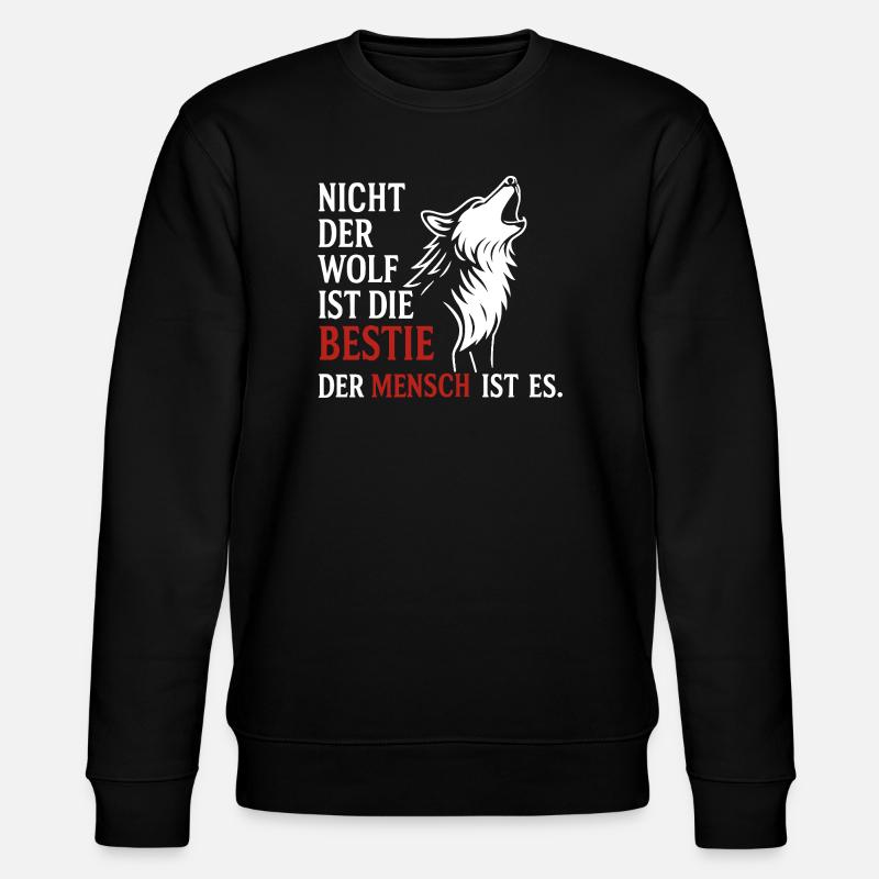 CoolesWolfs Design mit Spruch - Stanley/Stella Unisex Bio-Sweatshirt CHANGER  - Schwarz