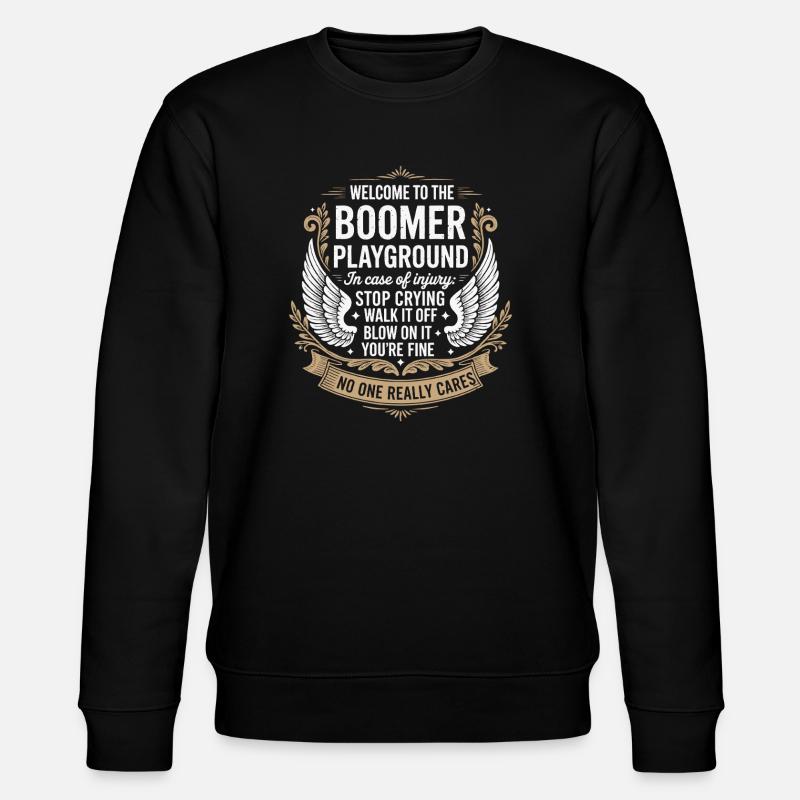 Boomer Playground Wings Motto - Stanley/Stella Unisex Bio-Sweatshirt CHANGER - Schwarz