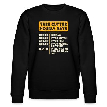 Baumpfleger Holzarbeiter Waldarbeiter Geschenk - Stanley/Stella Unisex Bio-Sweatshirt CHANGER  - Schwarz - Vorne - Nik (191cm) & Marisol (170cm)