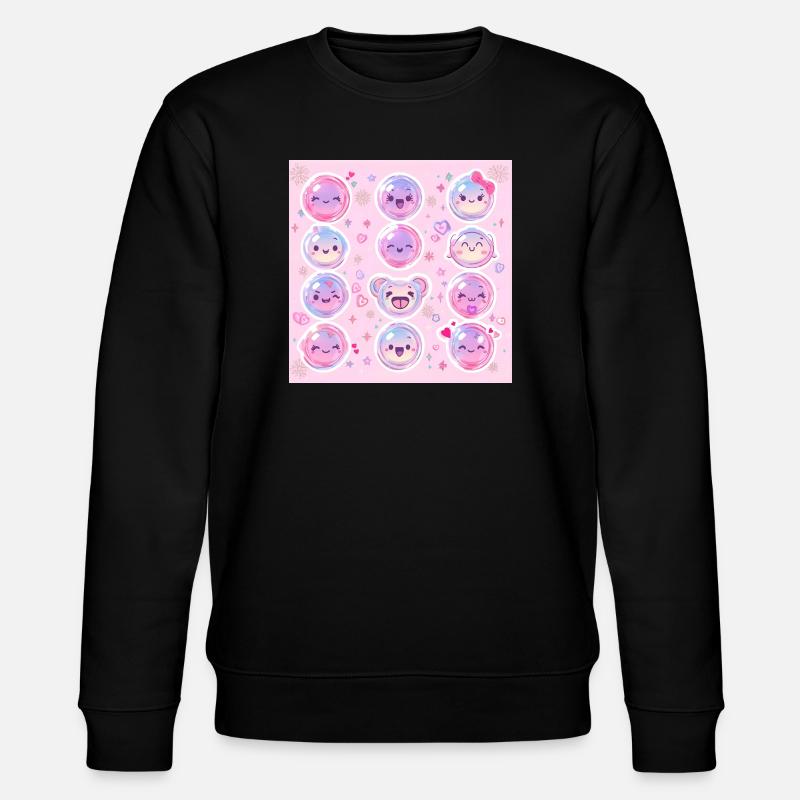 Pink Glow Pastell Kawaii Muster - Stanley/Stella Unisex Bio-Sweatshirt CHANGER - Schwarz