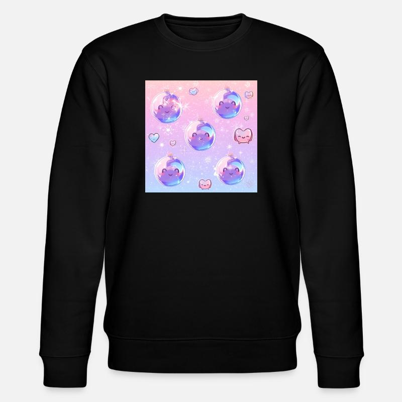 Dreamy Sparkle Pastellkawaii Kugelornamente - Stanley/Stella Unisex Bio-Sweatshirt CHANGER - Schwarz