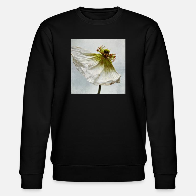 Coquelicot blanc - Sweat bio CHANGER Stanley/Stella Unisexe - noir