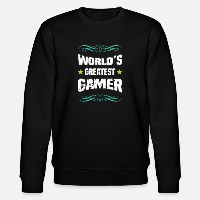 Weltbester Gamer – Distressed Design - Stanley/Stella Unisex Bio-Sweatshirt CHANGER  - Schwarz