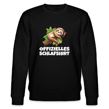 Offizielles Schlafshirt Morgenmuffel Schlafshirt - Stanley/Stella Unisex Bio-Sweatshirt CHANGER  - Schwarz - Vorne - Nik (191cm) & Marisol (170cm)