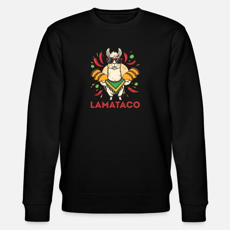 LamaTaco Fiesta Llama - Stanley/Stella Unisex Bio-Sweatshirt CHANGER  - Schwarz