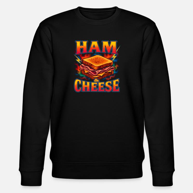 Schinken-Käse-Sandwich Lieblingsessen Seltsam 90er - Stanley/Stella Unisex Bio-Sweatshirt CHANGER - Schwarz