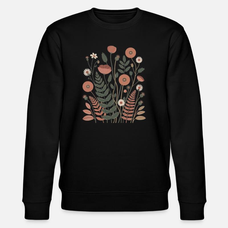 Boho Flowers – Blooming Harmony - Stanley/Stella CHANGER Unisex Organic Sweatshirt - black