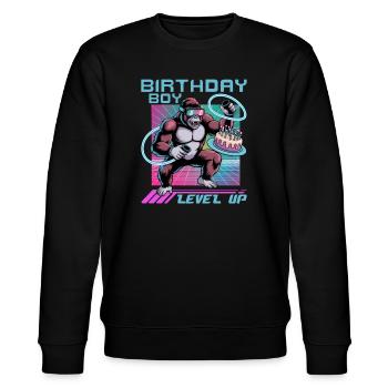 Birthday Gamer VR - Stanley/Stella Unisex Bio-Sweatshirt CHANGER  - Schwarz - Vorne - Nik (191cm) & Marisol (170cm)