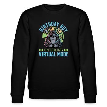 Birthday Gamer VR - Stanley/Stella Unisex Bio-Sweatshirt CHANGER  - Schwarz - Vorne - Nik (191cm) & Marisol (170cm)