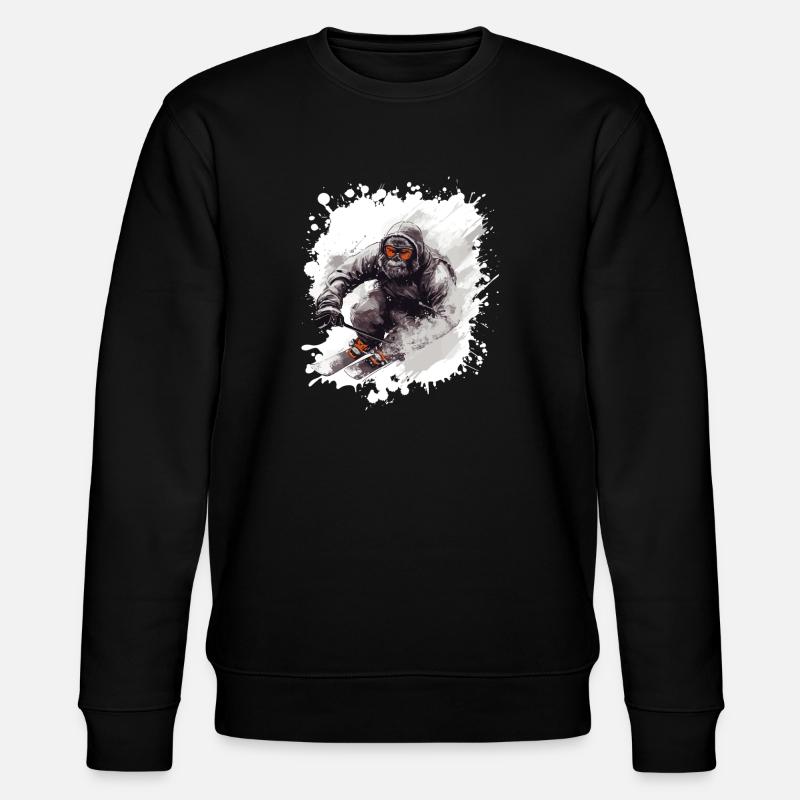 Gorilla Ski Skifahren - Stanley/Stella Unisex Bio-Sweatshirt CHANGER  - Schwarz