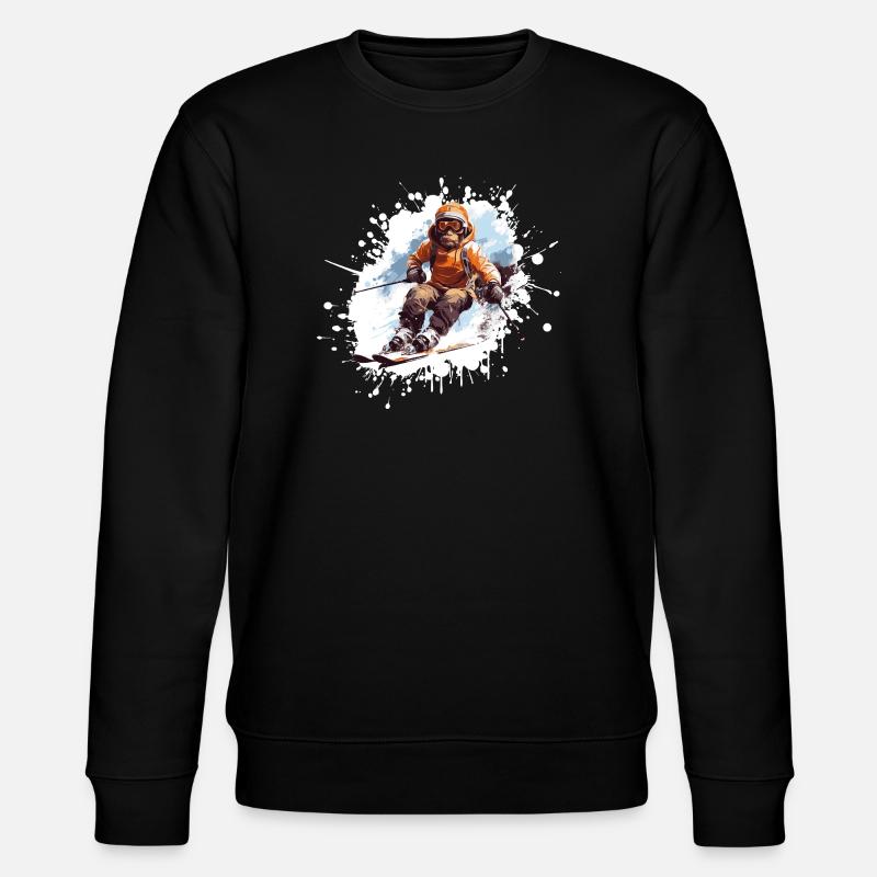 Monkey Ski Skiing - Sweat bio CHANGER Stanley/Stella Unisexe - noir