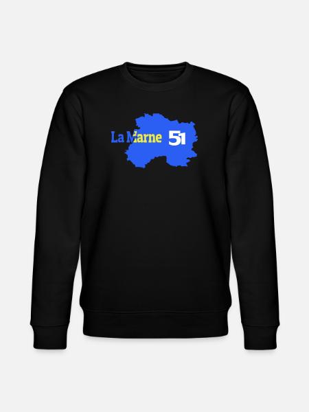 The Marne 51 Departmental Map - Stanley/Stella CHANGER Unisex Organic Sweatshirt - black