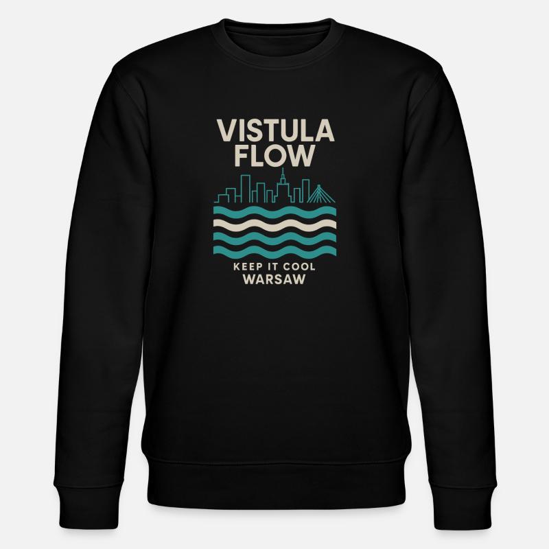 Vistula Flow Warsaw Skyline Design - Stanley/Stella Unisex Bio-Sweatshirt CHANGER  - Schwarz