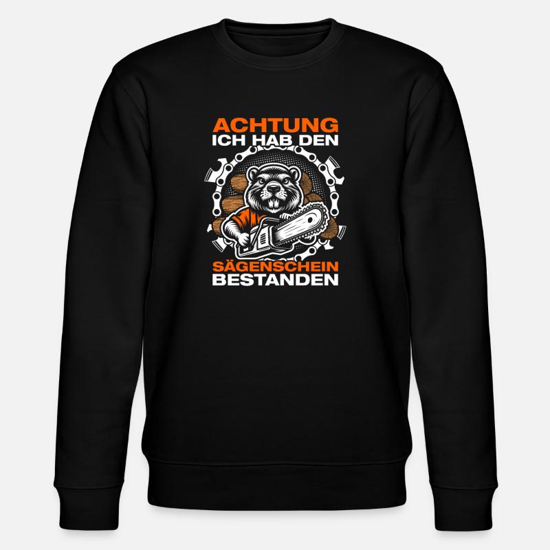 Sawmill Wood Making Chainsaw Lumberjack - Stanley/Stella CHANGER Unisex Organic Sweatshirt - black