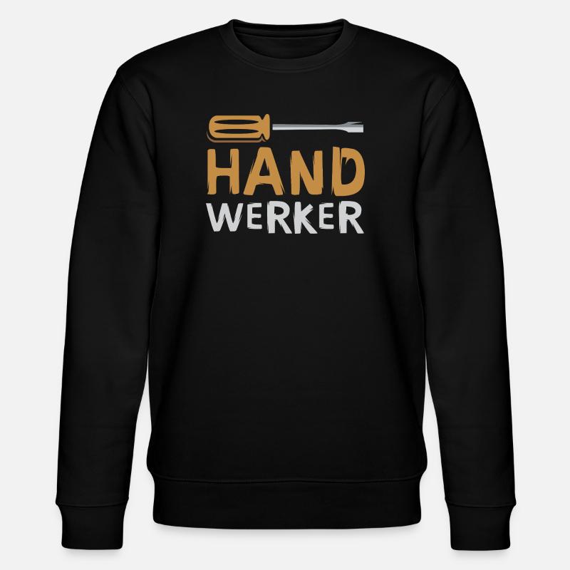 Handwerker Schriftzug mit Schraubendreher - Stanley/Stella Unisex Bio-Sweatshirt CHANGER  - Schwarz