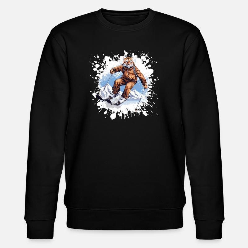 Cheetah Ski Skiing - Stanley/Stella CHANGER Unisex Organic Sweatshirt - black