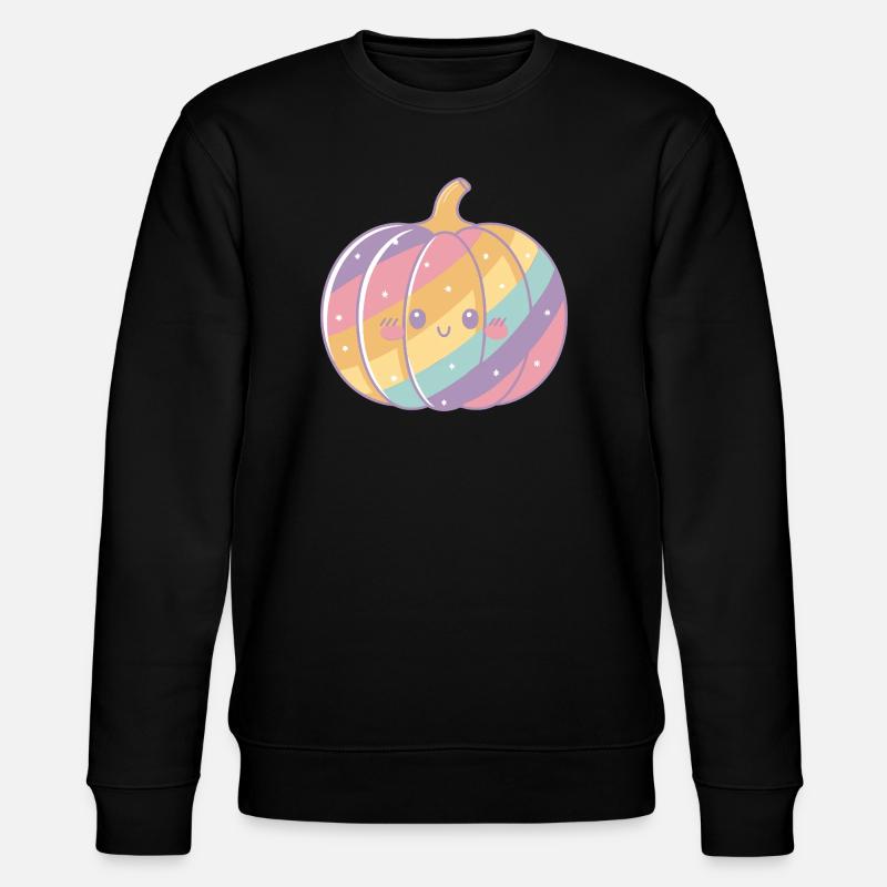 Regenbogen Pastell Kürbis - Stanley/Stella Unisex Bio-Sweatshirt CHANGER  - Schwarz