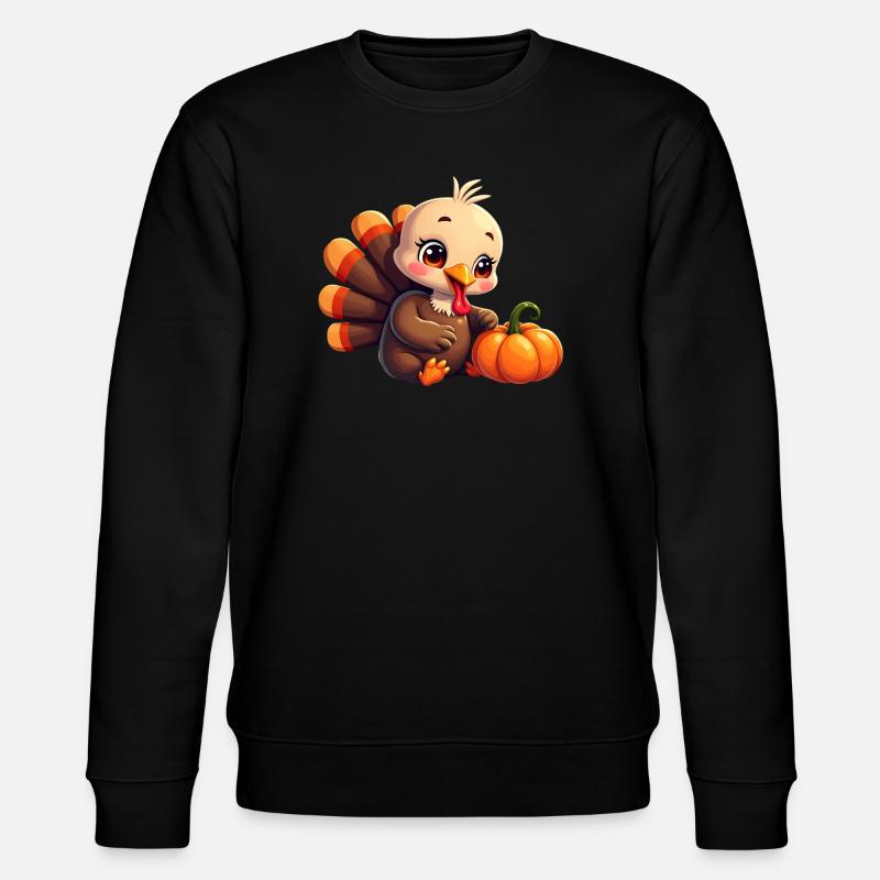 Bébé dinde de Thanksgiving - Sweat bio CHANGER Stanley/Stella Unisexe - noir