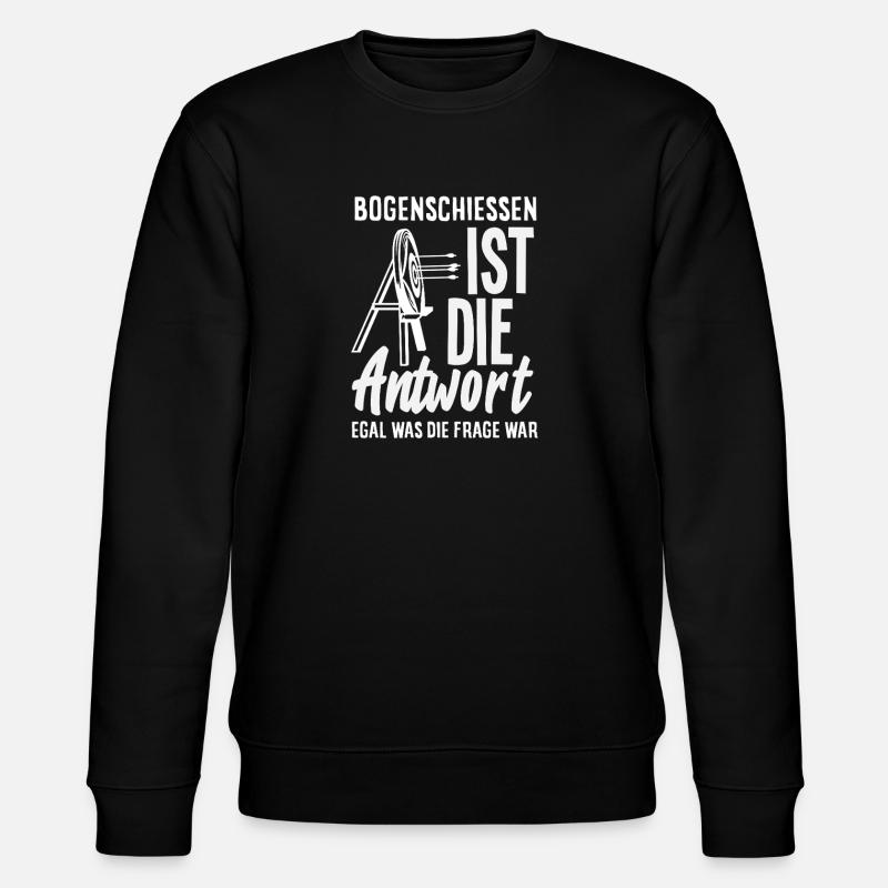 Ich gehe Bogenschießen - Stanley/Stella Unisex Bio-Sweatshirt CHANGER  - Schwarz