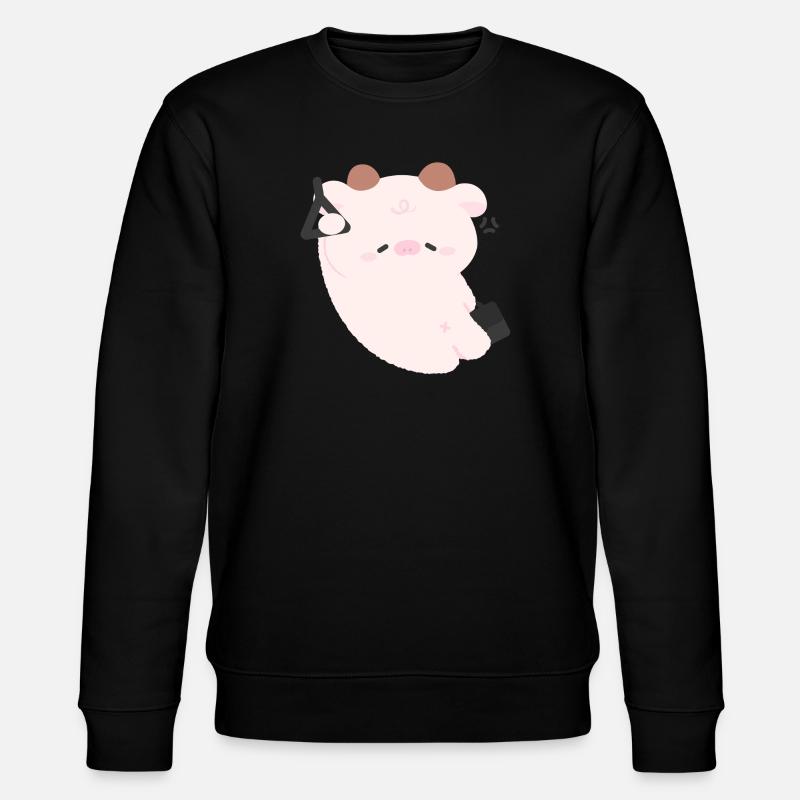 Müde Kühe pendeln - Stanley/Stella Unisex Bio-Sweatshirt CHANGER  - Schwarz