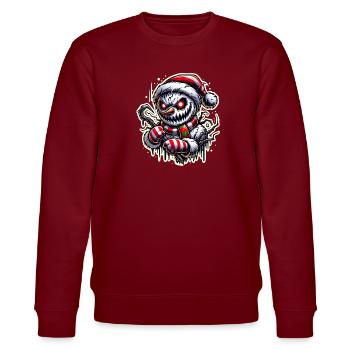 Killer Snowman – Eisige Rache - Stanley/Stella Unisex Bio-Sweatshirt CHANGER  - Burgunderrot - Vorne - Nik (191cm) & Marisol (170cm)