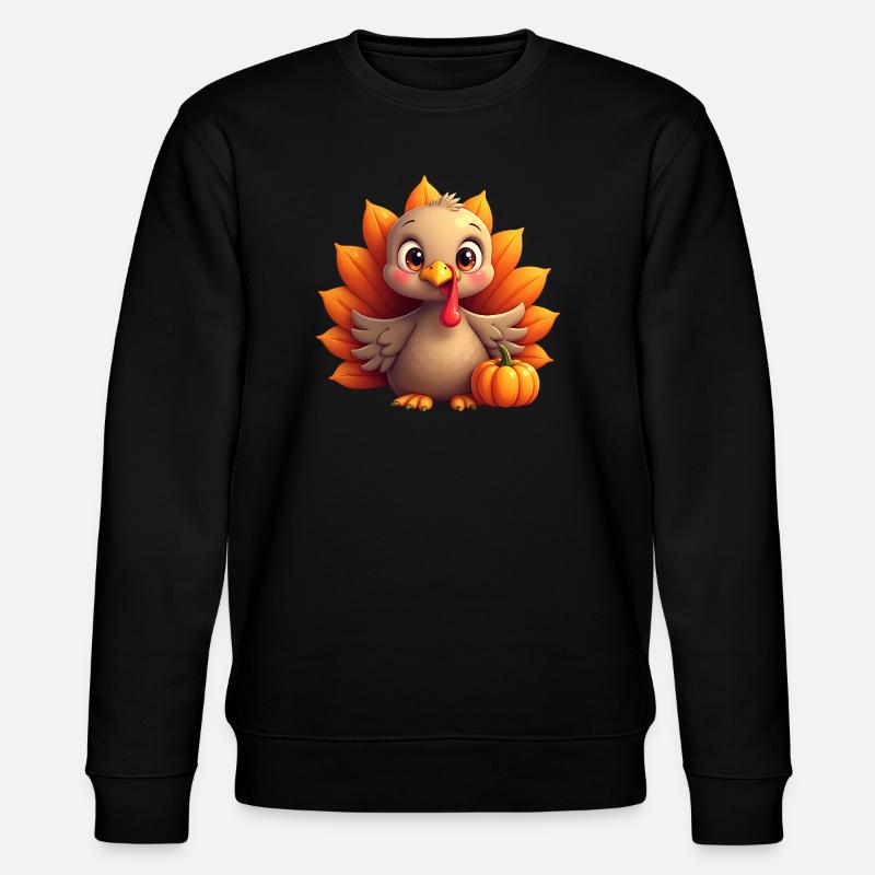 Bébé dinde de Thanksgiving - Sweat bio CHANGER Stanley/Stella Unisexe - noir