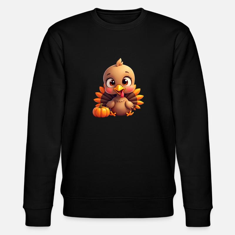 Bébé dinde de Thanksgiving - Sweat bio CHANGER Stanley/Stella Unisexe - noir