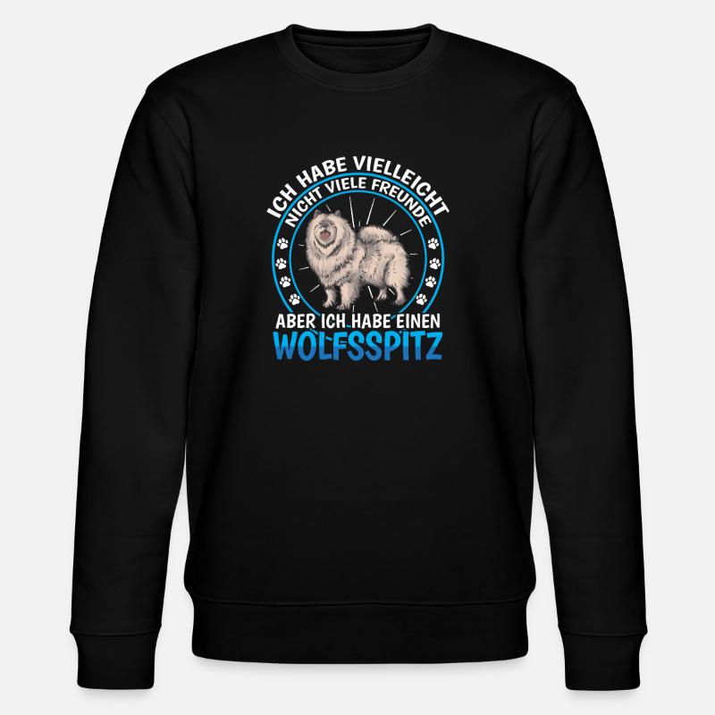 Wolfsspitz ist Freund Deutscher Wolfsspitz - Stanley/Stella Unisex Bio-Sweatshirt CHANGER  - Schwarz