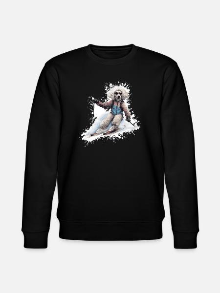 Poodle Dog Ski Skiing - Stanley/Stella CHANGER Unisex Organic Sweatshirt - black