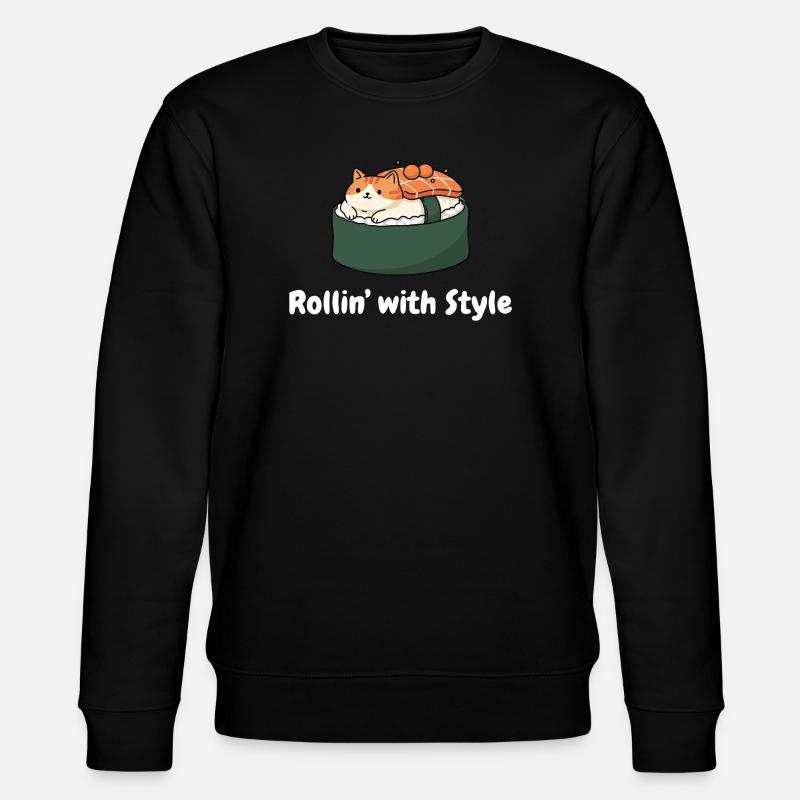 Sushi Cat Roll Style - Stanley/Stella CHANGER Unisex Organic Sweatshirt - black