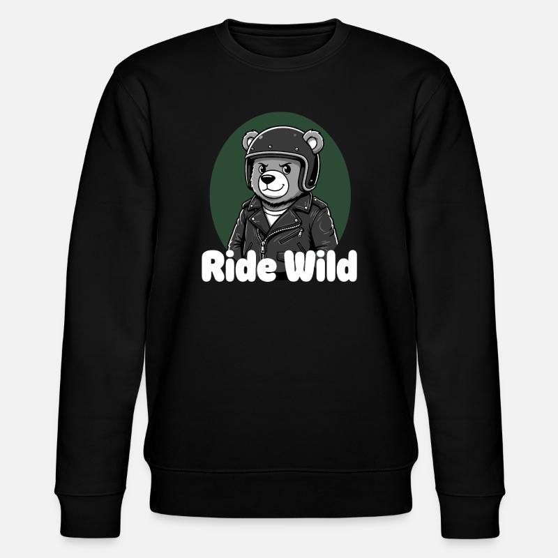 Ride Wild Bear Rider - Stanley/Stella CHANGER Unisex Organic Sweatshirt - black
