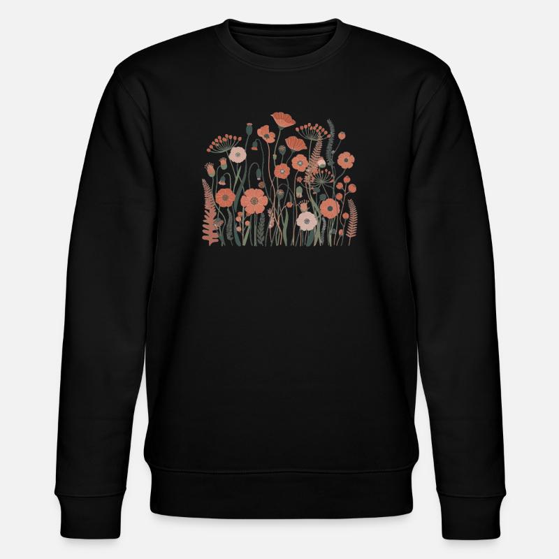 Boho Wildflowers – Blooming Harmony - Stanley/Stella CHANGER Unisex Organic Sweatshirt - black