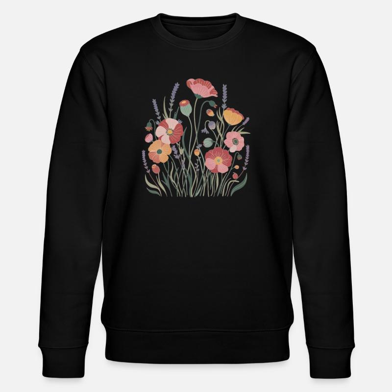Boho Wildblumen – Blühende Harmonie - Stanley/Stella Unisex Bio-Sweatshirt CHANGER  - Schwarz