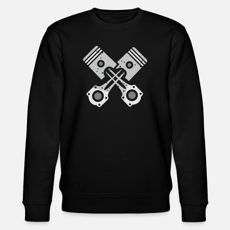 Gekreuzte Kolben Grau Mechaniker Design - Stanley/Stella Unisex Bio-Sweatshirt CHANGER  - Schwarz