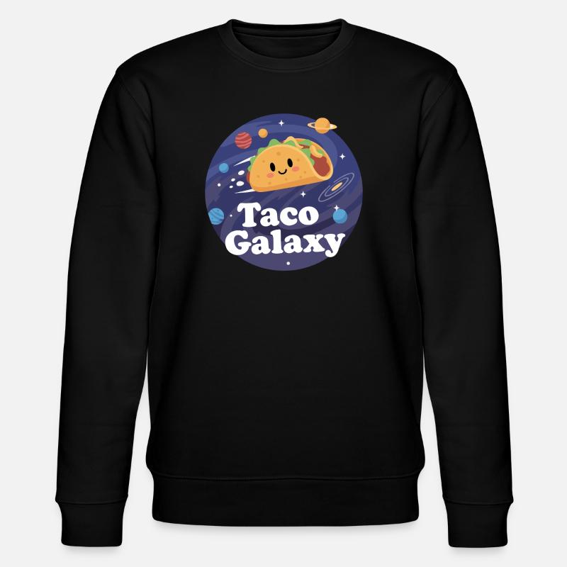Taco Galaxy Outer Space Taco Illustration - Stanley/Stella CHANGER Unisex Organic Sweatshirt - black