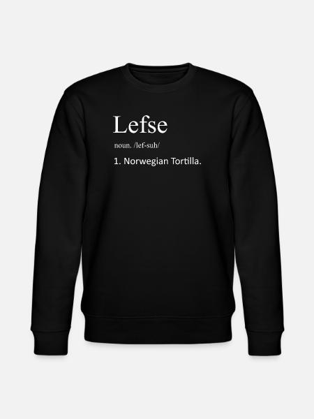 Morsom Lefse Definisjon Norsk Tortilla Humor - Stanley/Stella CHANGER økologisk unisex-sweatshirt - svart